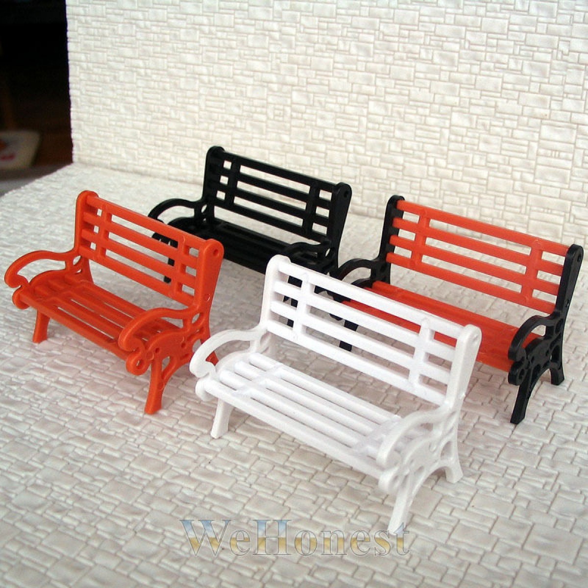 12 pcs G scale 1:24 Park Benches 4 platform Mixed Color